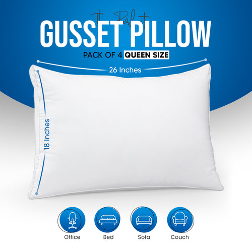 Utopia Bedding Queen Size Bed Pillows – Set of 4 Cooling Hotel-Quality Gusseted Pillows