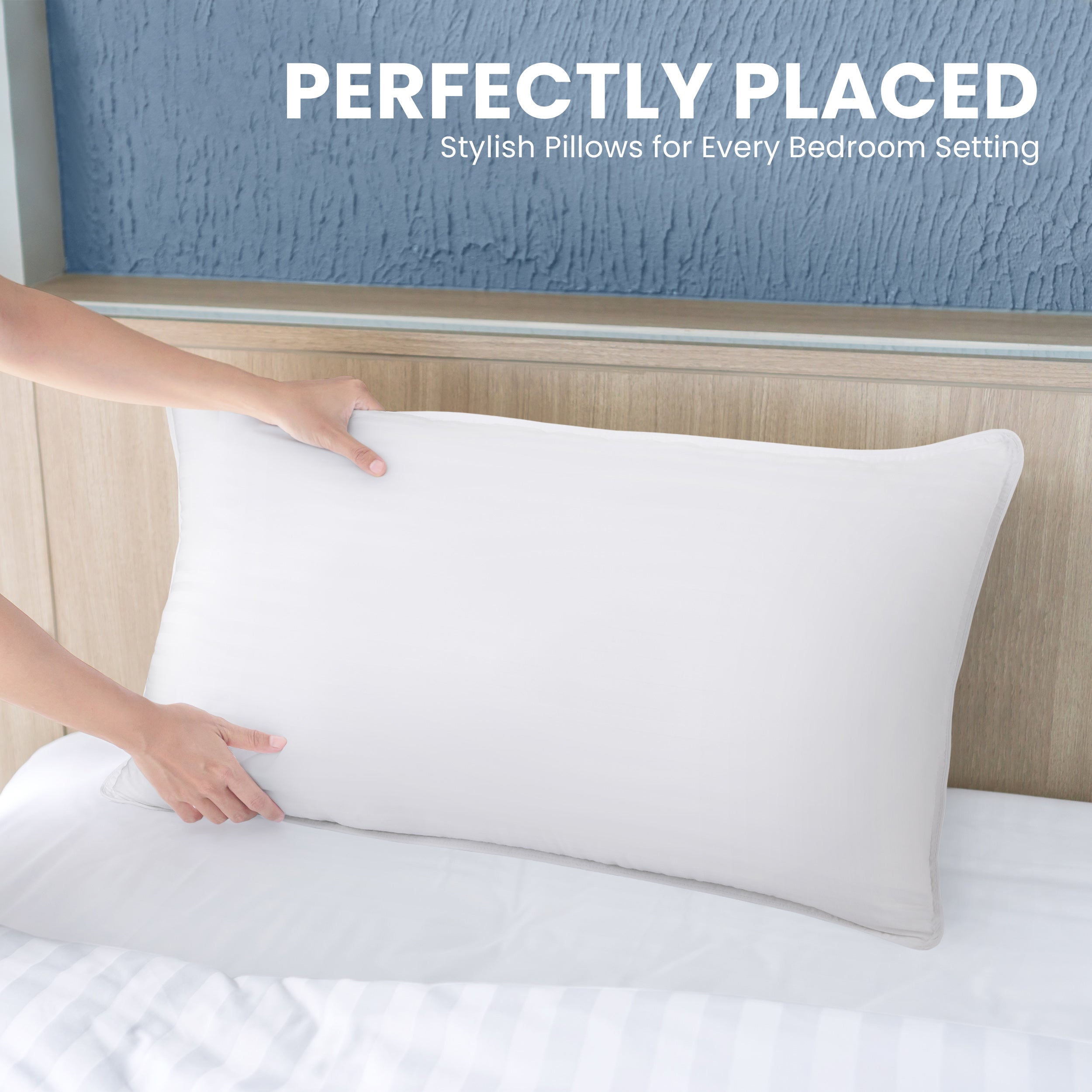 Set of 4 Plush Bed Pillows – Standard/Queen Size with Soft Microfiber Fill for Comfortable Sleep