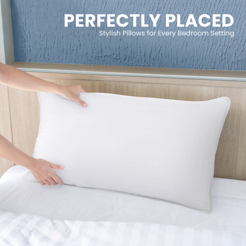 Set of 4 Plush Bed Pillows – Standard/Queen Size with Soft Microfiber Fill for Comfortable Sleep