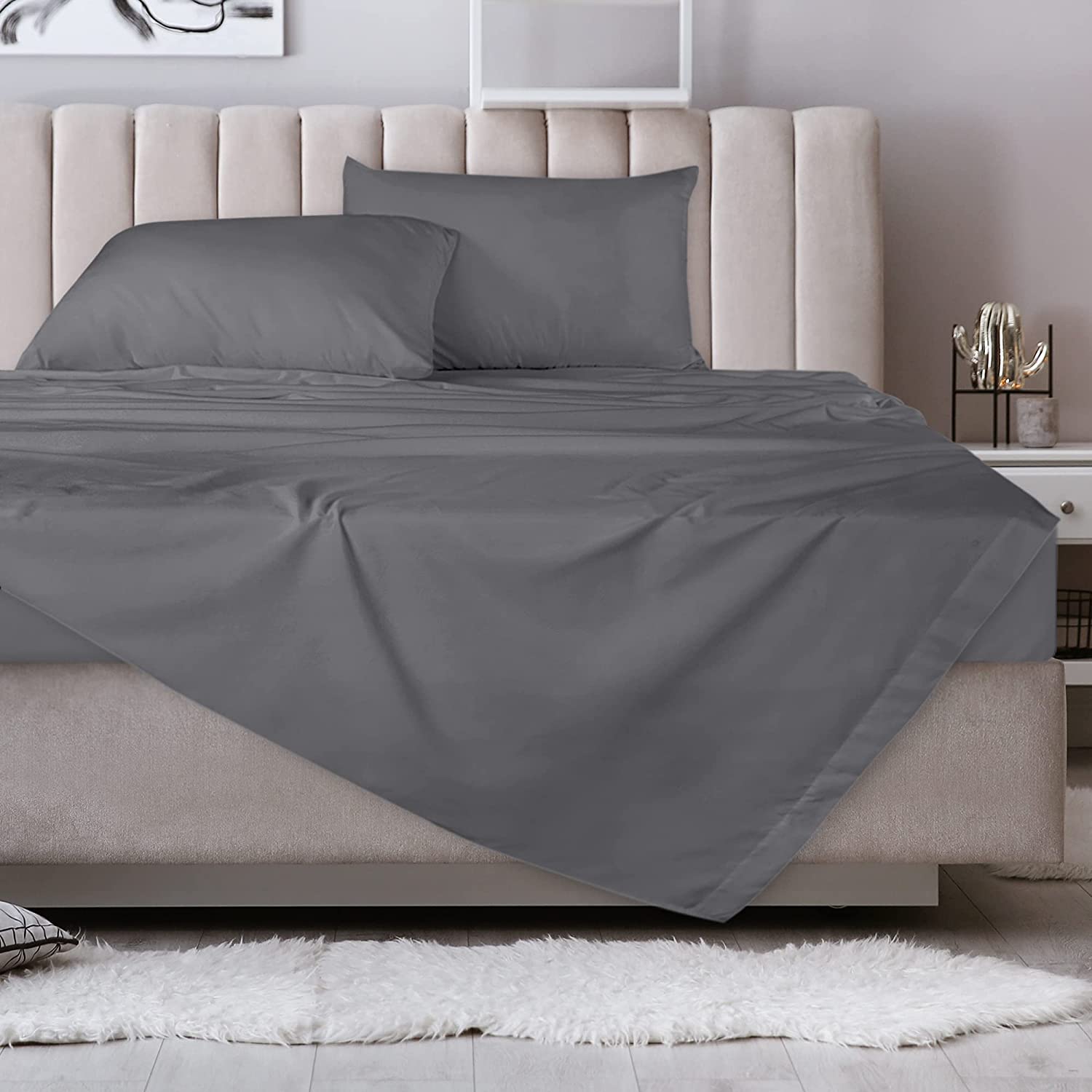 Utopia Bedding Queen Bed Sheets Set - 4 Piece Bedding - Brushed Microfiber - Shrinkage and Fade Resistant - Easy Care (Queen, Grey)