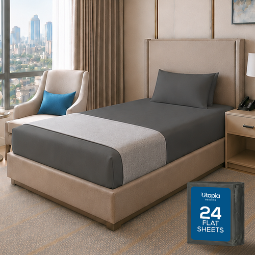 24-Pack Brushed Microfiber Flat Sheets