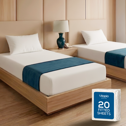20-Pack Premium Brushed Microfiber Fitted Sheets - Up to 15 Inches Deep