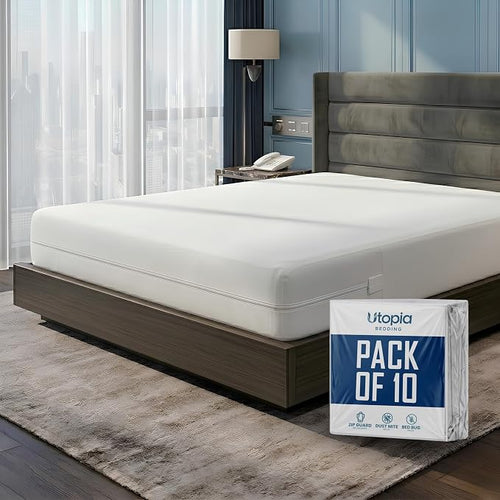 10-Pack 100% Waterproof Mattress Encasements 6-Sided Zippered Mattress Covers