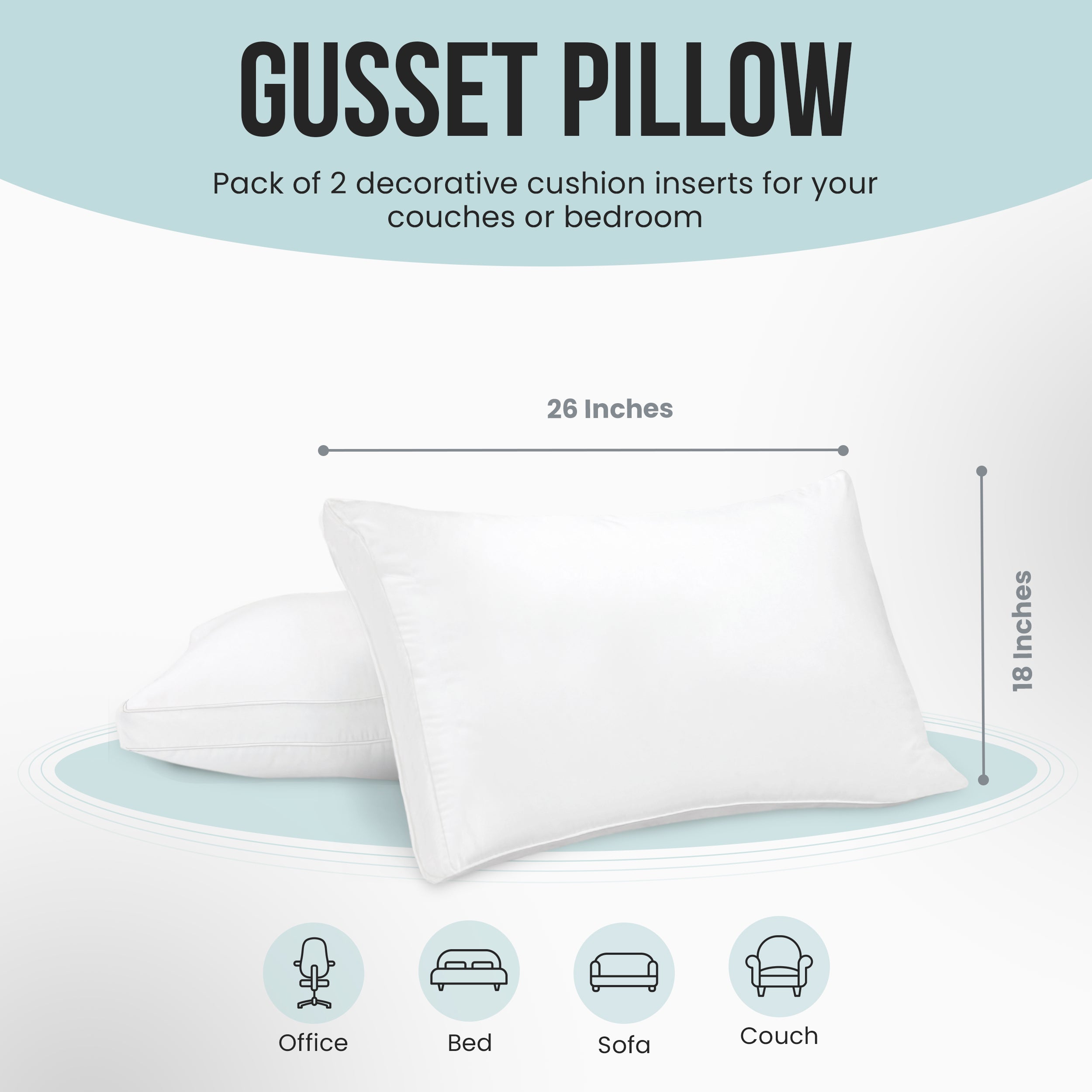 Utopia Bedding Queen Size Gusset Bed Pillows – Set of 4 Cooling Hotel-Quality Gusseted Pillows