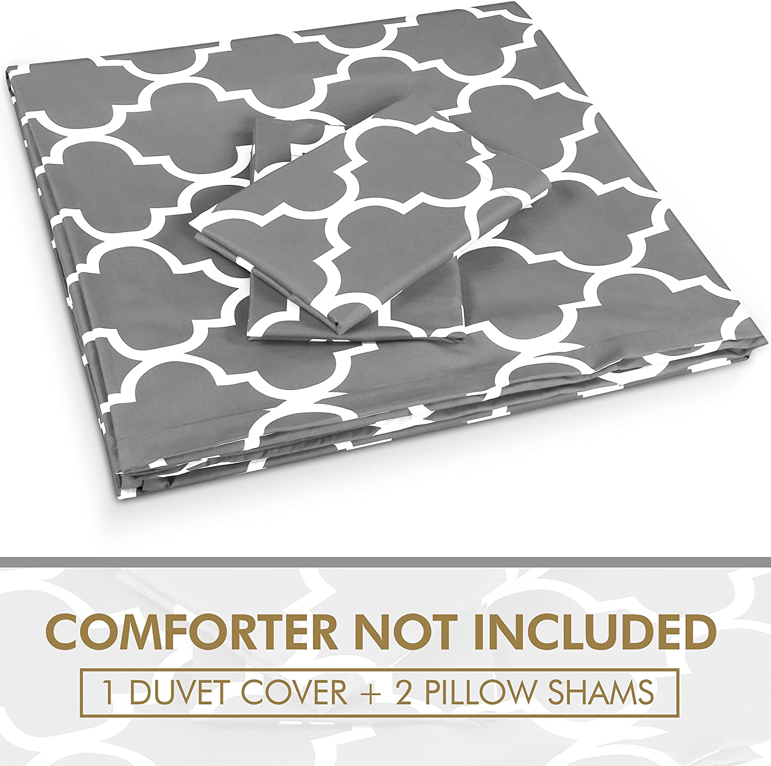Utopia Bedding 3-Piece Duvet Cover Set – 1 Duvet Cover with 2 Pillow Shams  - Sof