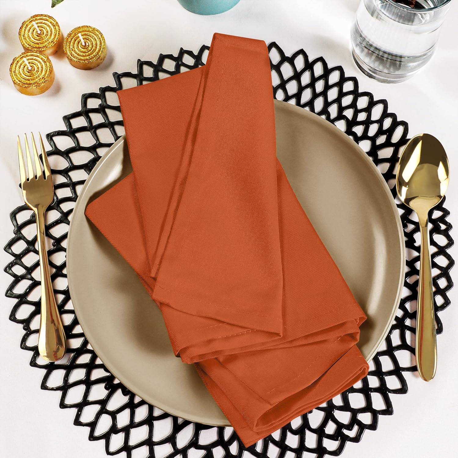 Dinner Cloth Table Napkins, Set of 12, for Kitchen and Dining Table  Decoration, Soft Cotton Fabrics, Napkins for Home Party and Restaurant 