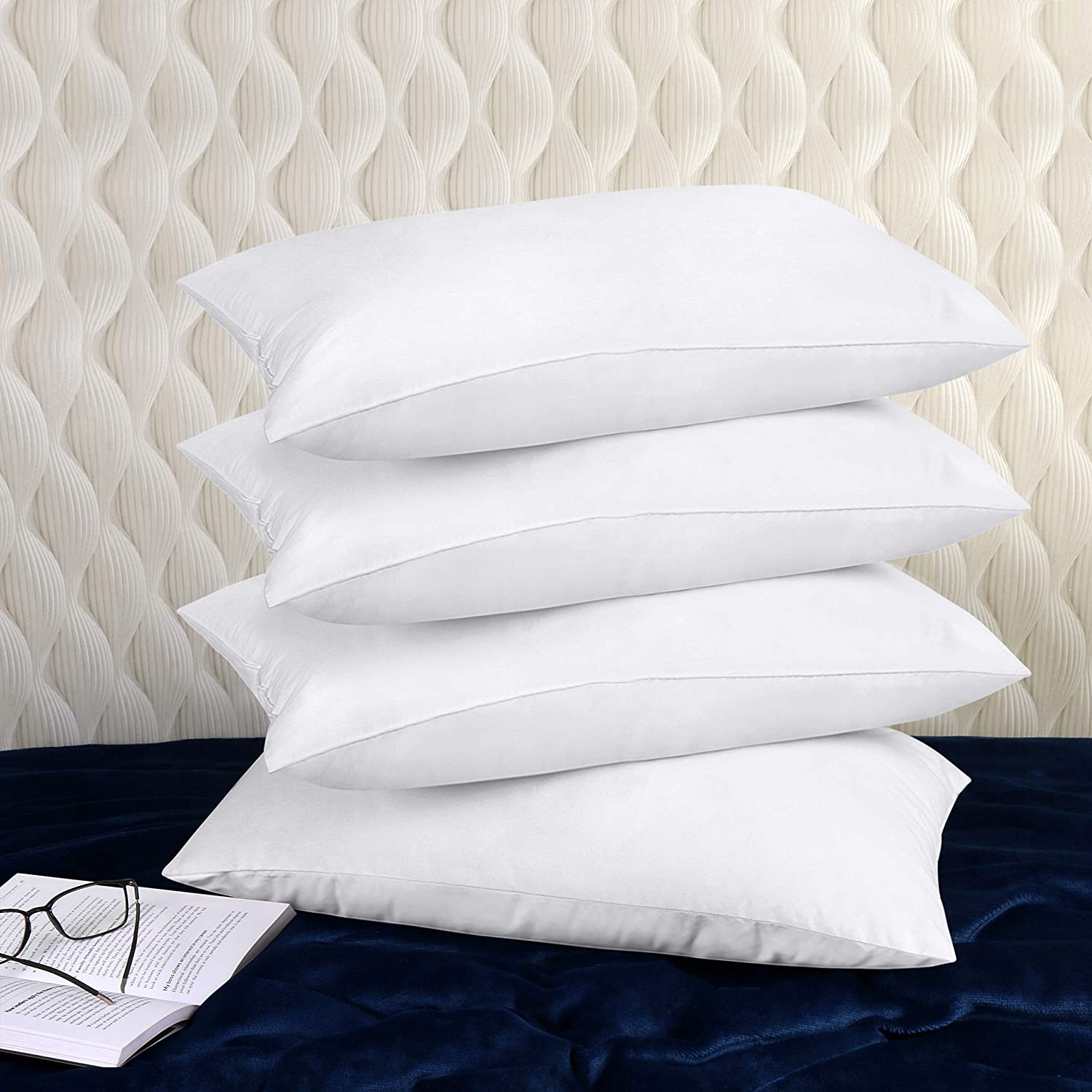 Utopia Bedding Throw Pillows (Set of 4, White), 18 x 18 Inches