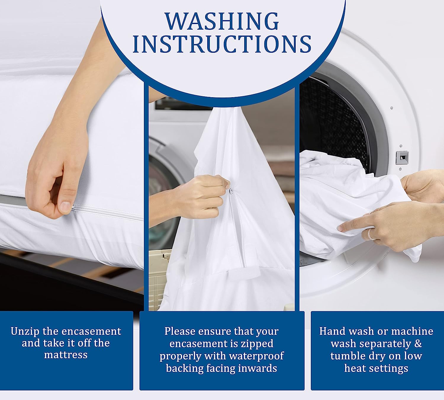 Waterproof Washing Machine Zipped Cover Dust Protection for Top