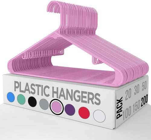 Utopia Home Heavy-Duty Plastic Hangers with Hooks – Bulk Pack of 200 | Durable, Space-Saving Wholesale Clothes Hangers