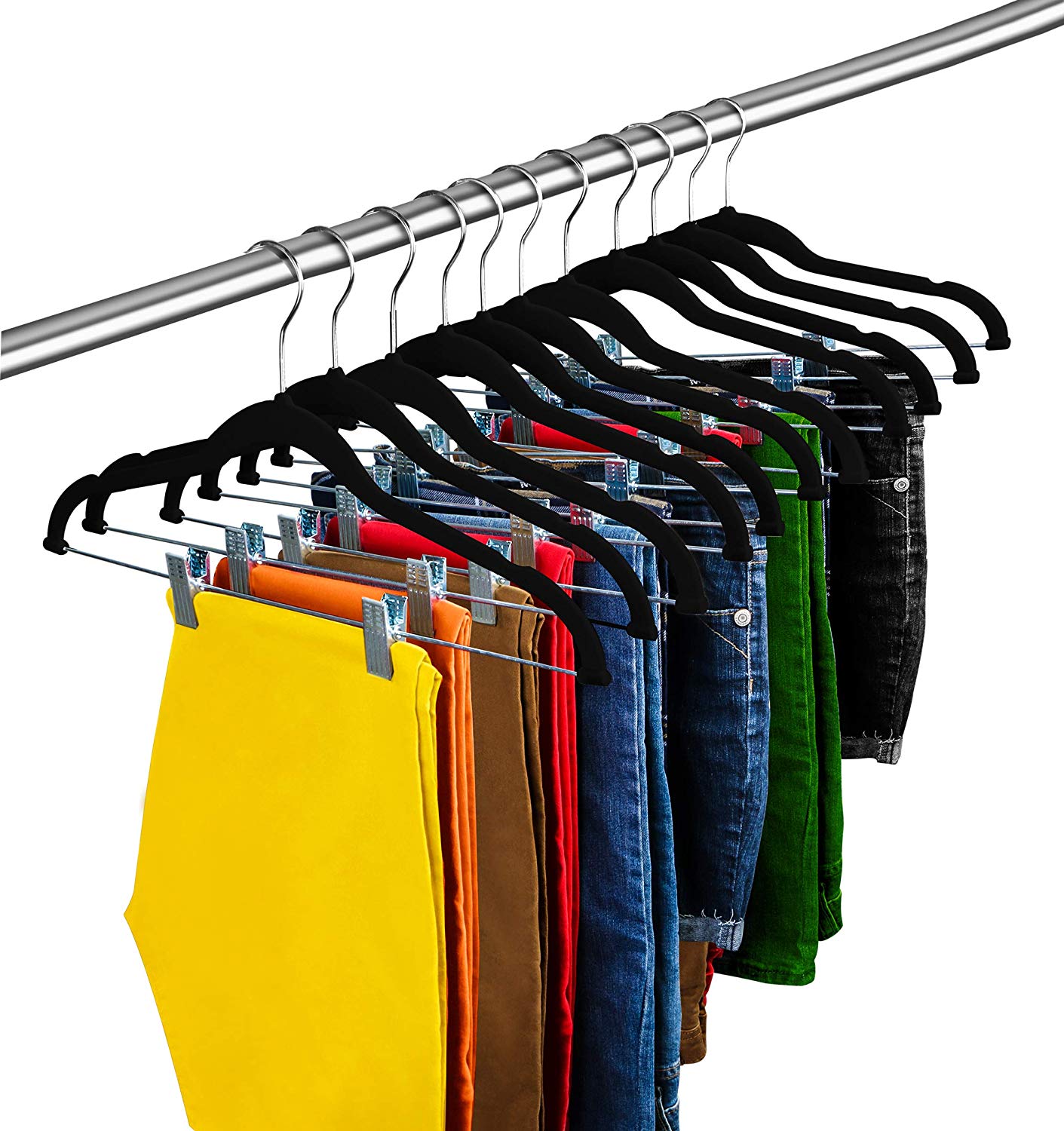 Utopia Home Clothes Hangers 30 Pack - Plastic Hangers Space Saving - Durable Coat Hanger with Shoulder Grooves (Black)