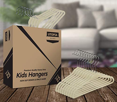 Kids Hangers - 11. 5 Inch Plastic Baby Hangers for Closet Utopia Home
