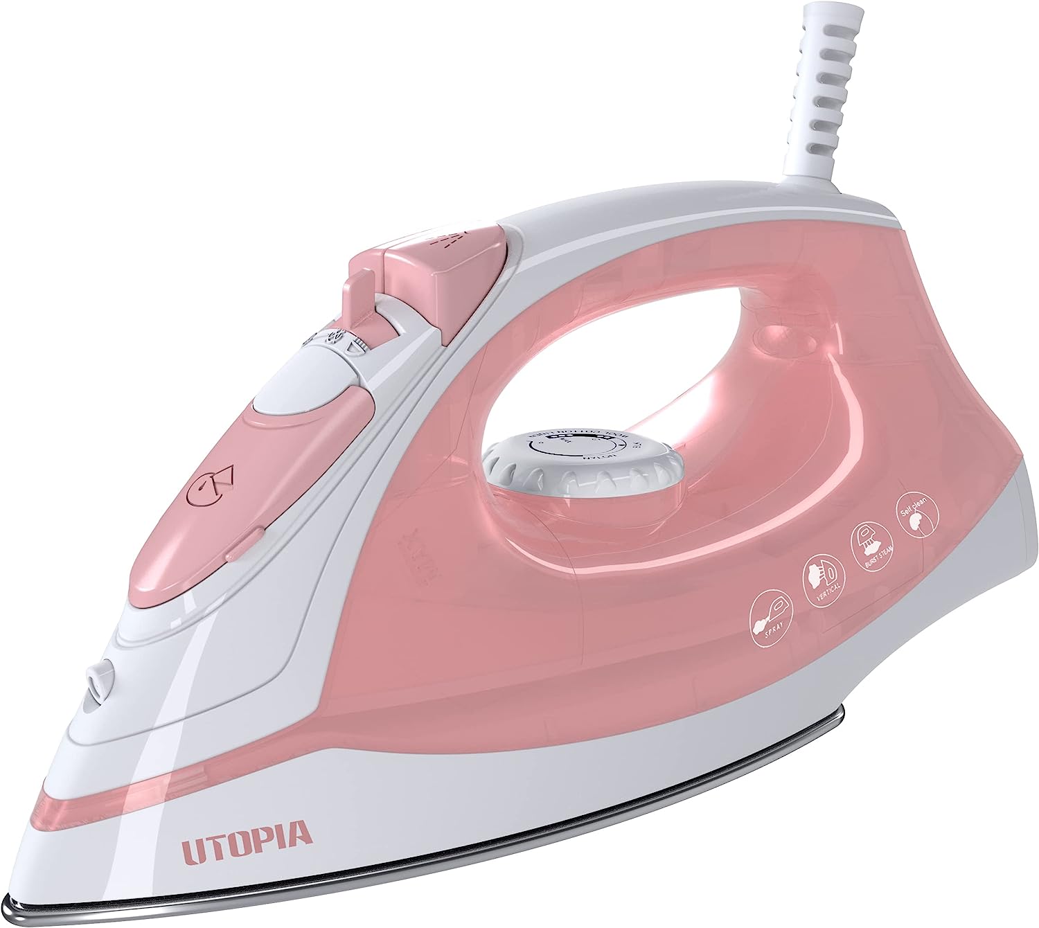 Utopia Home Steam Iron for Clothes - Non-Stick Soleplate - 1200W Clothes  Iron - Textile Iron 2.3 meter Long Cord Adjustable Thermostat Control