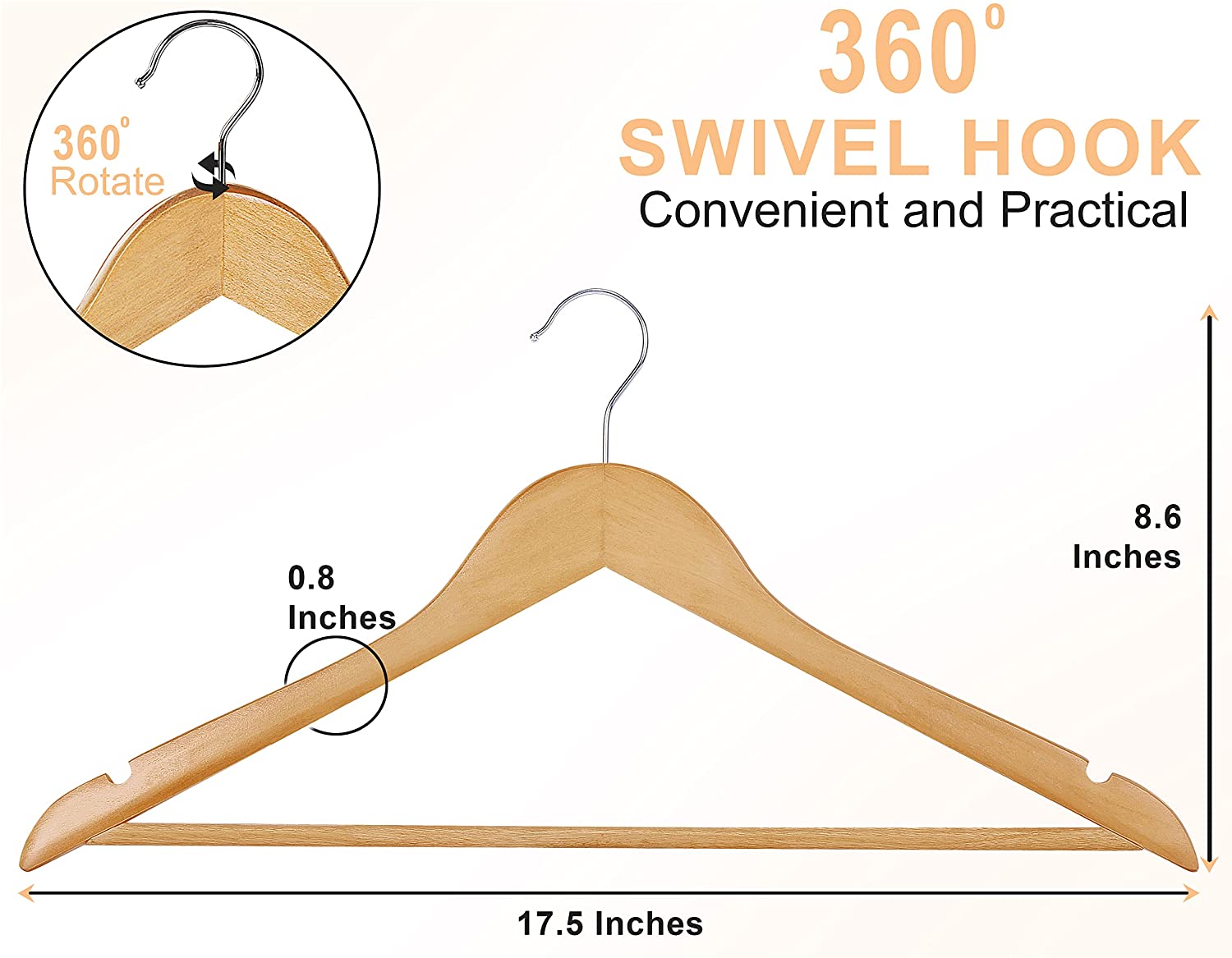 Premium Quality Wooden Suit Hangers - Hangers In Bulk