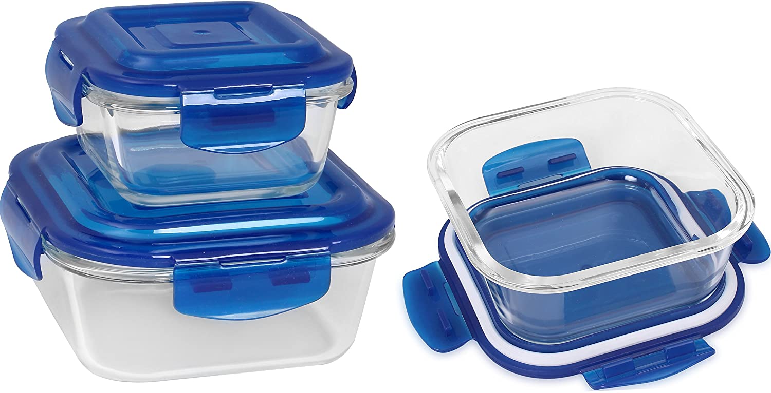 Utopia Kitchen Glass Food Storage Container Set BPA Free (Blue, 18 Pie - My  CareCrew