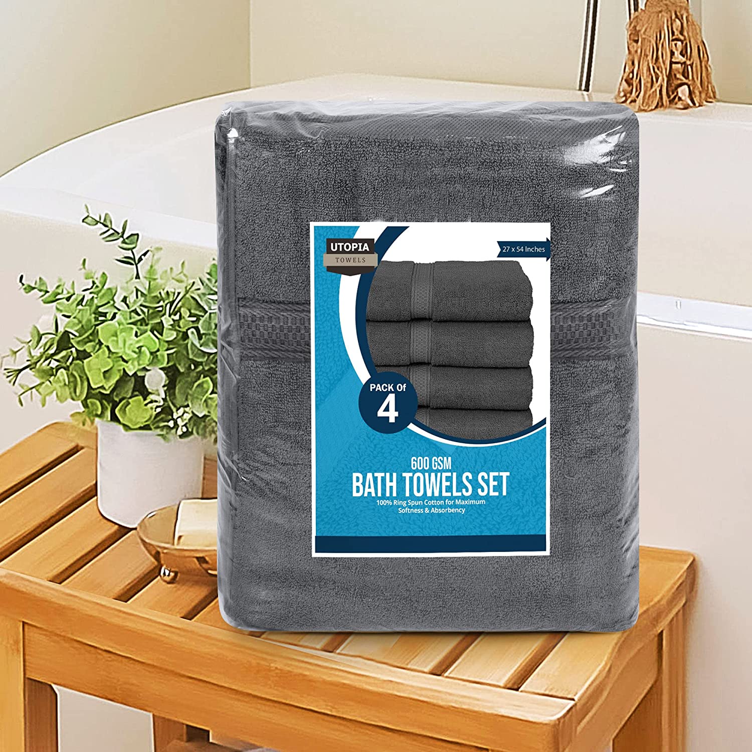 Bath Towel Set(6 Pack,27 x 55) Absorbent,Fast Drying Towels for