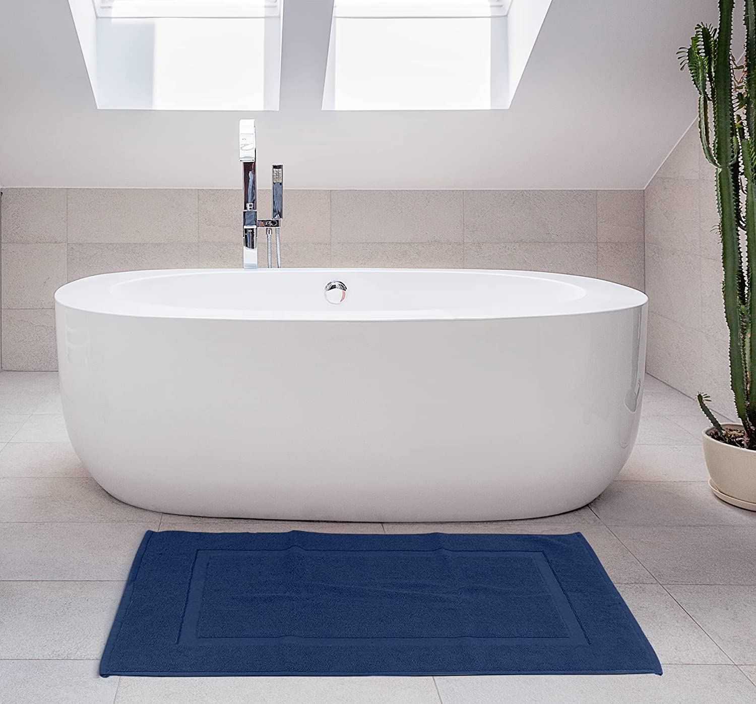 100% Cotton Plush Water Absorbent Bath Mat (2-Pack) - Pick Your Plum