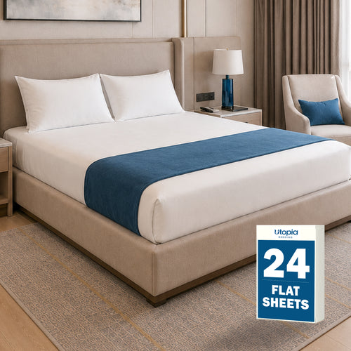 24-Pack Brushed Microfiber Flat Sheets