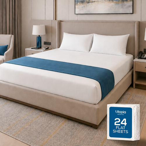 24-Pack Brushed Microfiber Flat Sheets