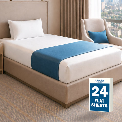 24-Pack Brushed Microfiber Flat Sheets
