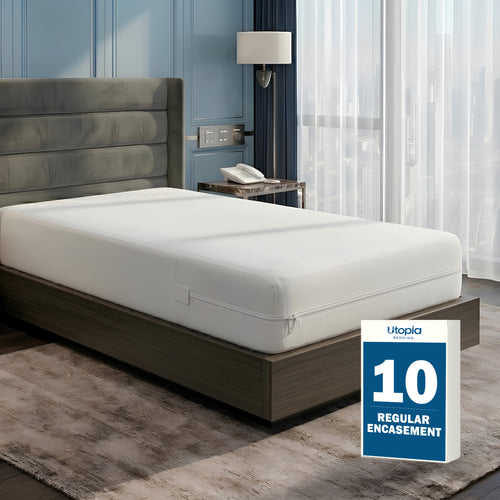 10-Pack 100% Waterproof Mattress Encasements 6-Sided Zippered Mattress Covers