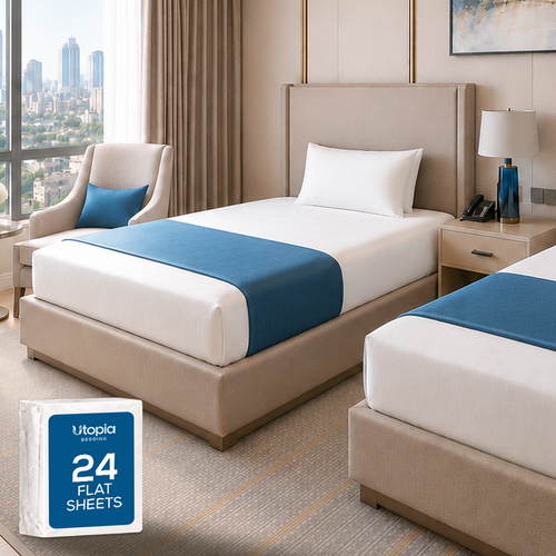 24-Pack Brushed Microfiber Flat Sheets