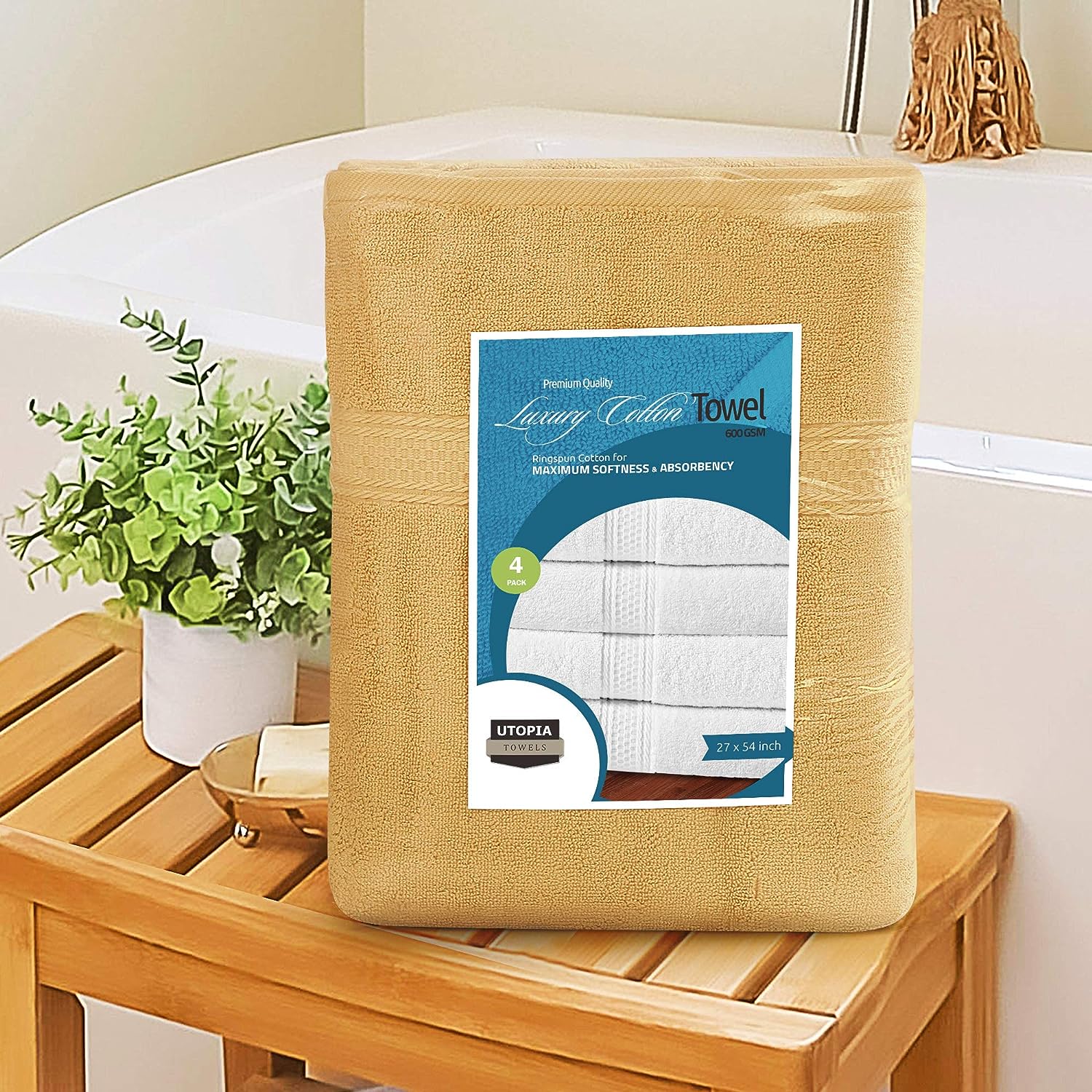 Utopia Towels - Luxurious Jumbo Bath Sheet 2 Piece - 600 GSM 100% Ring Spun Cotton Highly Absorbent and Quick Dry Extra Large Ba