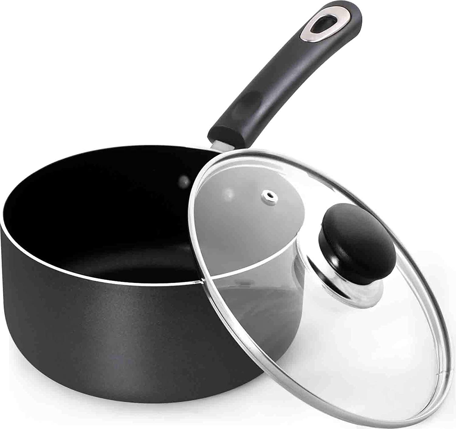 Restaurant 6 qt. Aluminum Nonstick Saute Pan in Silver with Glass Lid