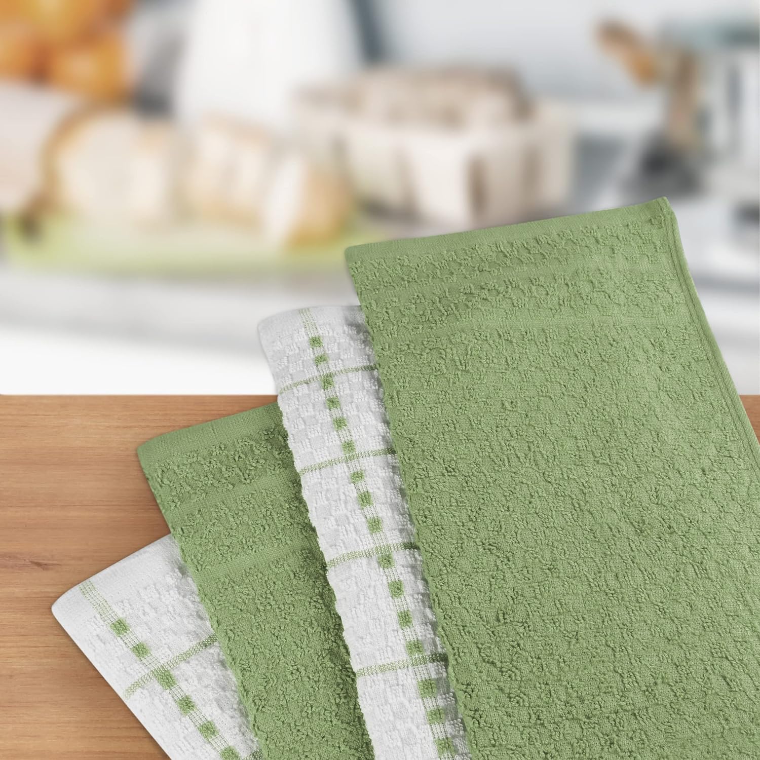 Kitchen Towels 8 Pack - Dish Towels and Dish Cloths - Hand Towel and  Dishcloths Set