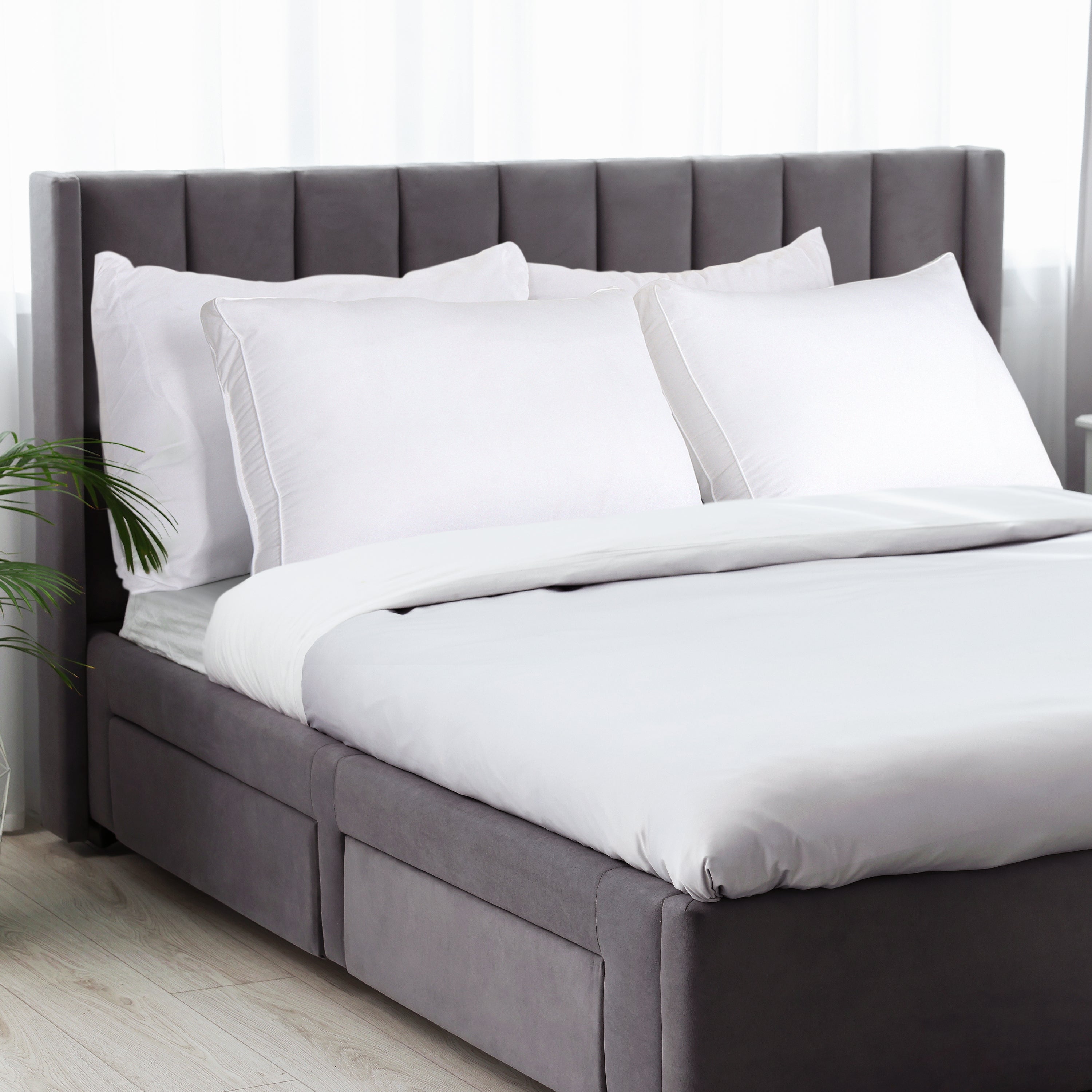 Utopia Bedding Queen Size Gusset Bed Pillows – Set of 4 Cooling Hotel-Quality Gusseted Pillows