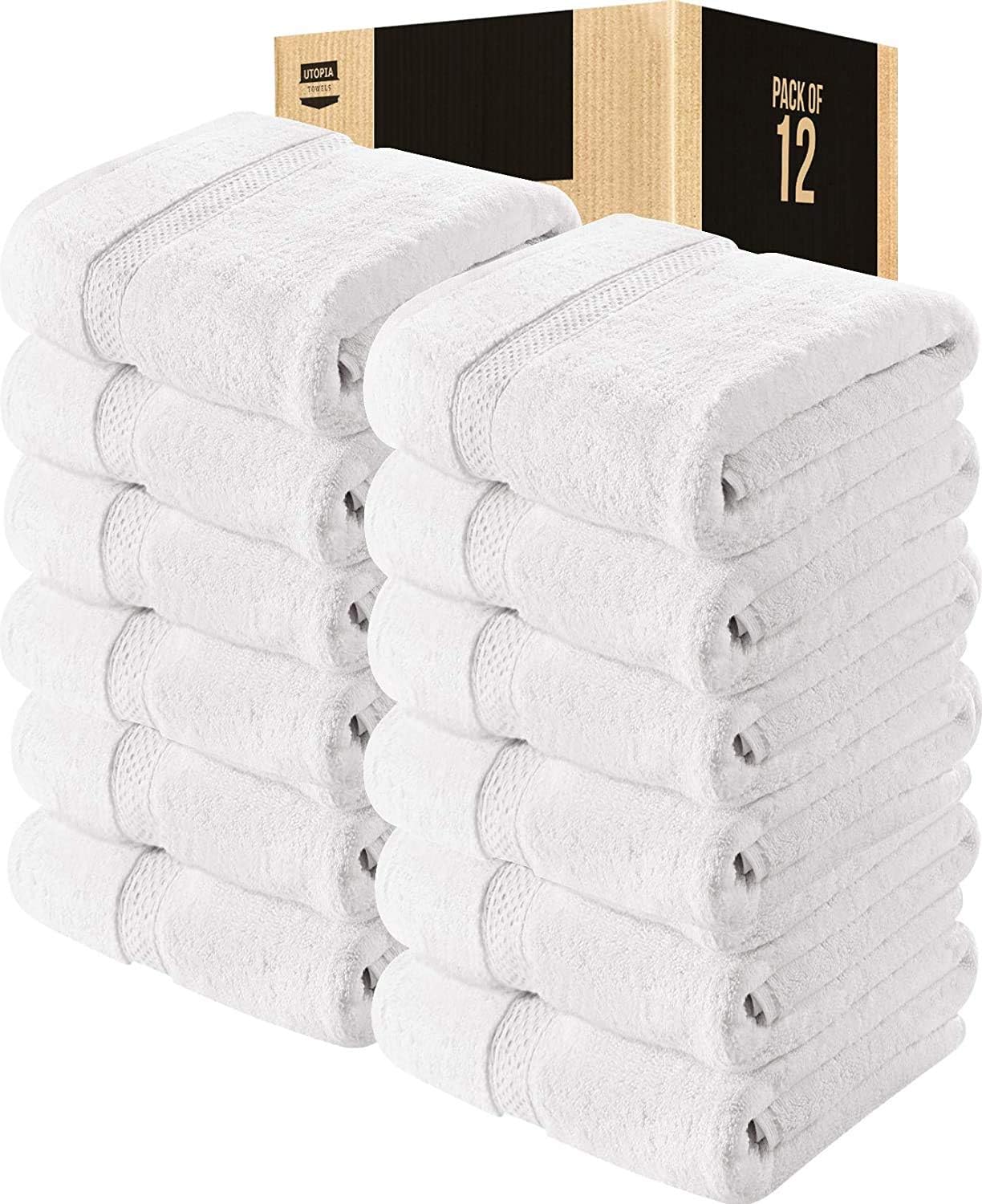 Utopia Towels 8-Piece Premium Towel Set, 2 Bath Towels, 2 Hand Towels, and  4 Wash Cloths, 600 GSM 100% Ring Spun Cotton Highly Absorbent Towels for