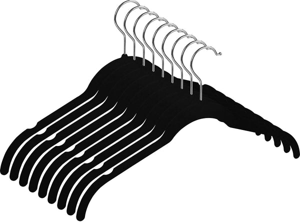 Shirt Non-slip Velvet Hangers (Black) by Utopia Home
