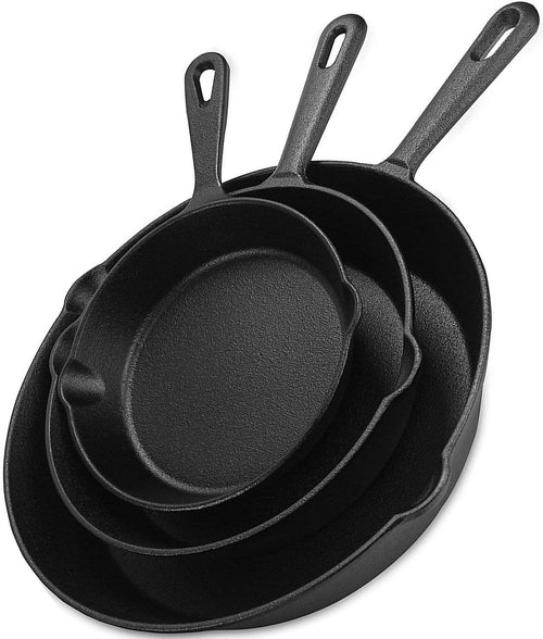 Pre Seasoned Cast Iron Skillet Set - 3 Pieces (6-inch / 8-inch / 10-inch) by Utopia Kitchen