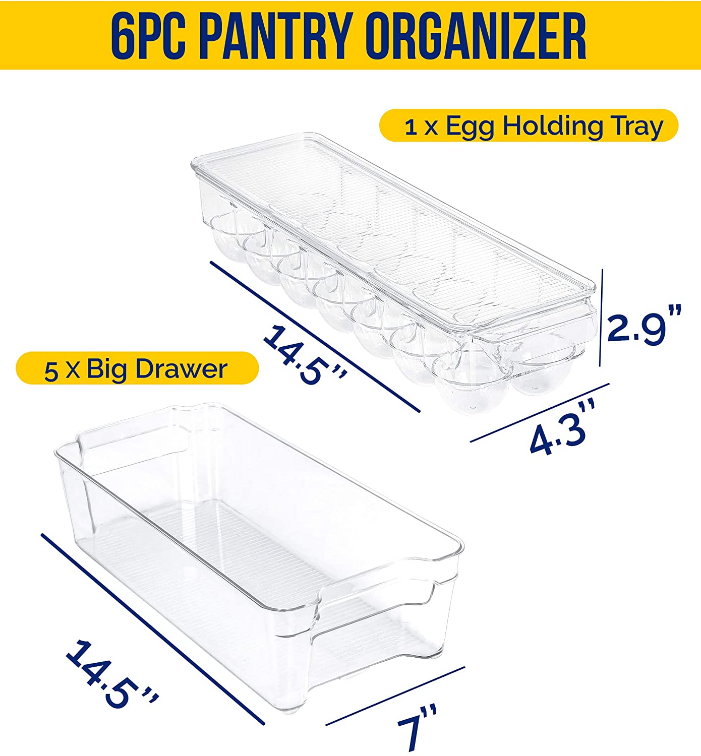 Fridge and Pantry organizer Bins - 3 Divided Section Storage By Utopia –  Utopia Deals