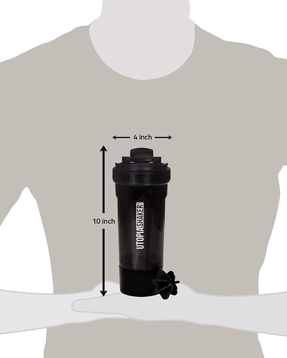 Artoid Mode Protein Shaker Bottle 24oz - Dual Mixing With Storage Container & Inspirational Design