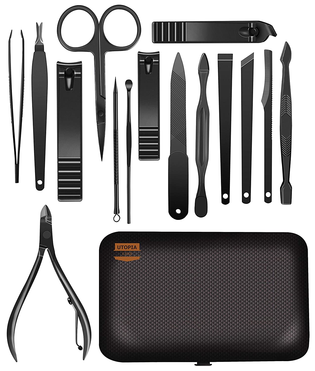 Utopia Care 15 Pieces Manicure Set - Stainless Steel Manicure Nail Clippers  Pedicure Kit - Professional Grooming Kits, Nail Care Tools with Luxurious  Travel Cas… in 2023