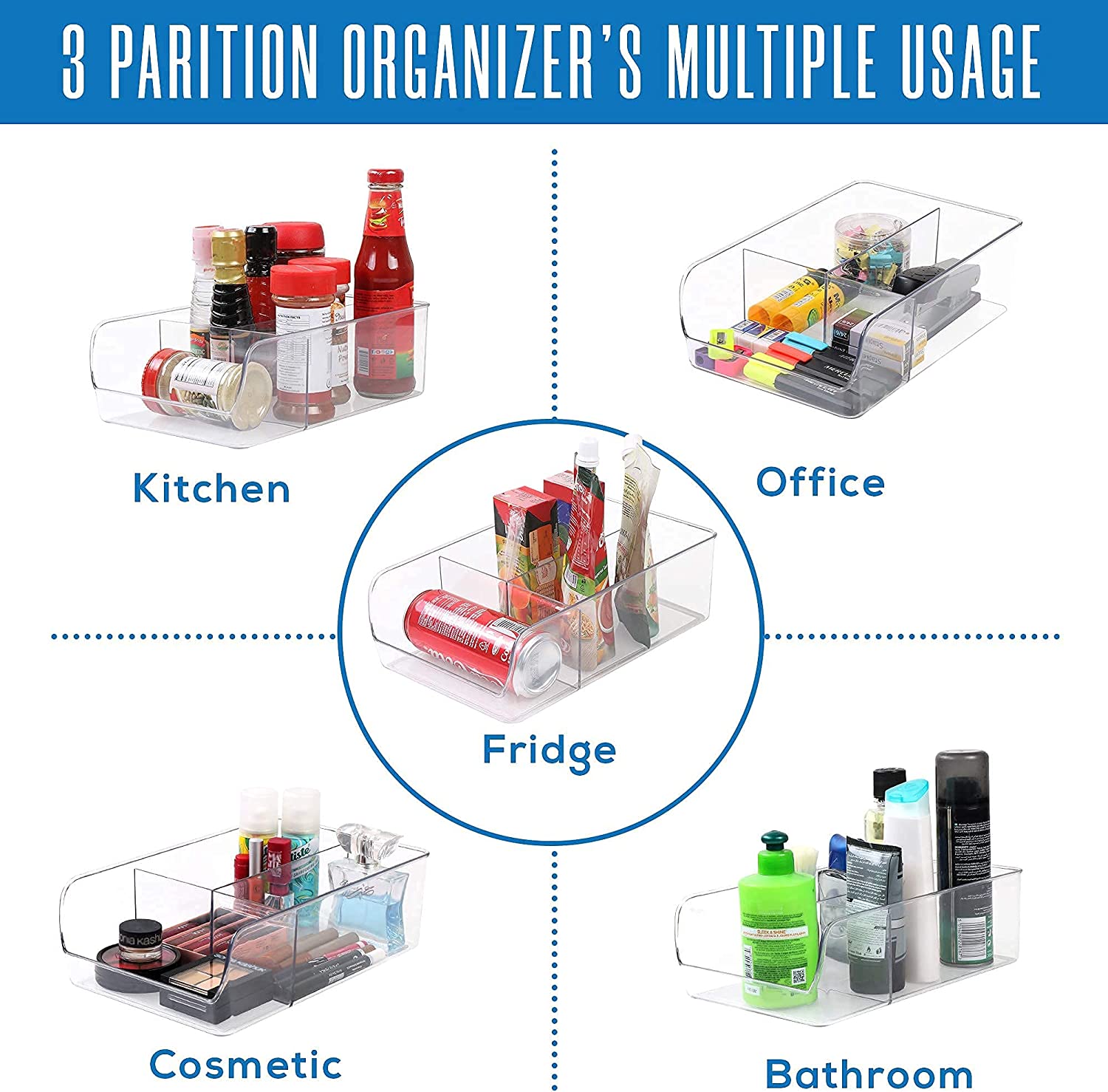 Cabinets-Clear Plastic Pantry Organizer - Big & Small by Utopia
