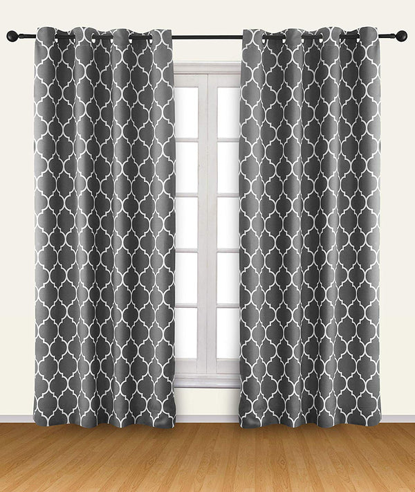 Printed Room Darkening Curtains (Grey / 52 X 84 Inches) by Utopia Bedding
