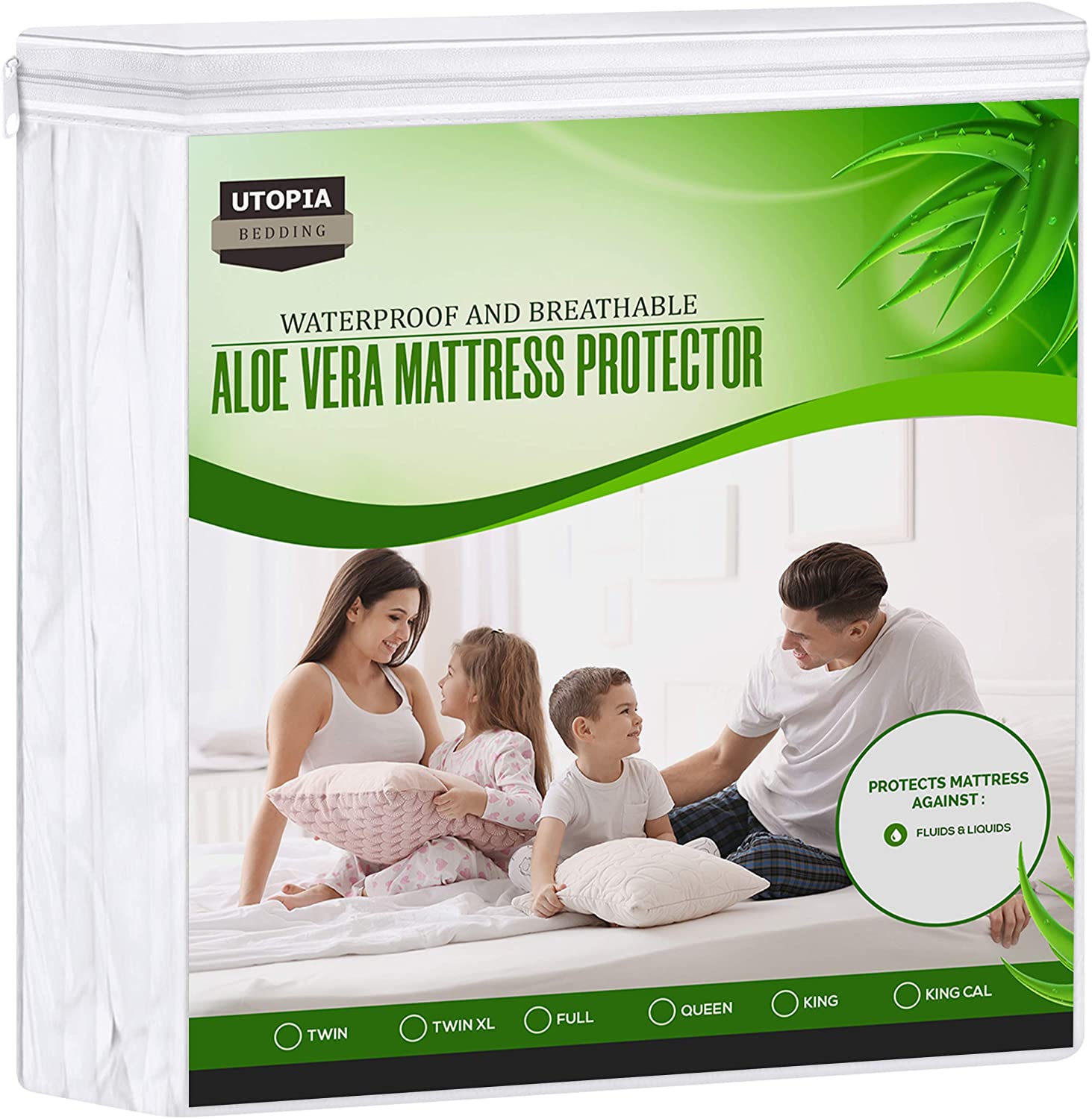 240 GSM Aloe Vera Premium Mattress Protectors By Utopia Bedding