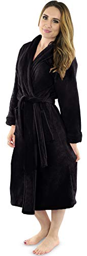 Womens Shawl Collar Fleece & Spa Bath Robe with Plush Long Robe by NY Threads