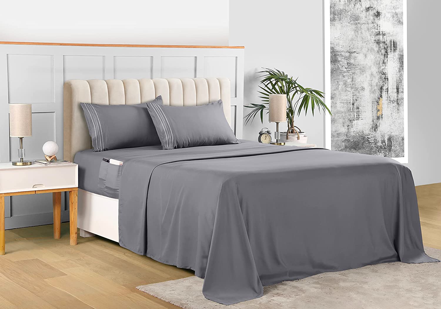 4 Piece Luxurious Brushed Microfiber Bed Sheet Set By Utopia 