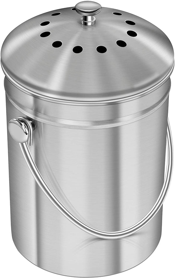 Stainless Steel Compost Bin with Lid by Utopia Kitchen