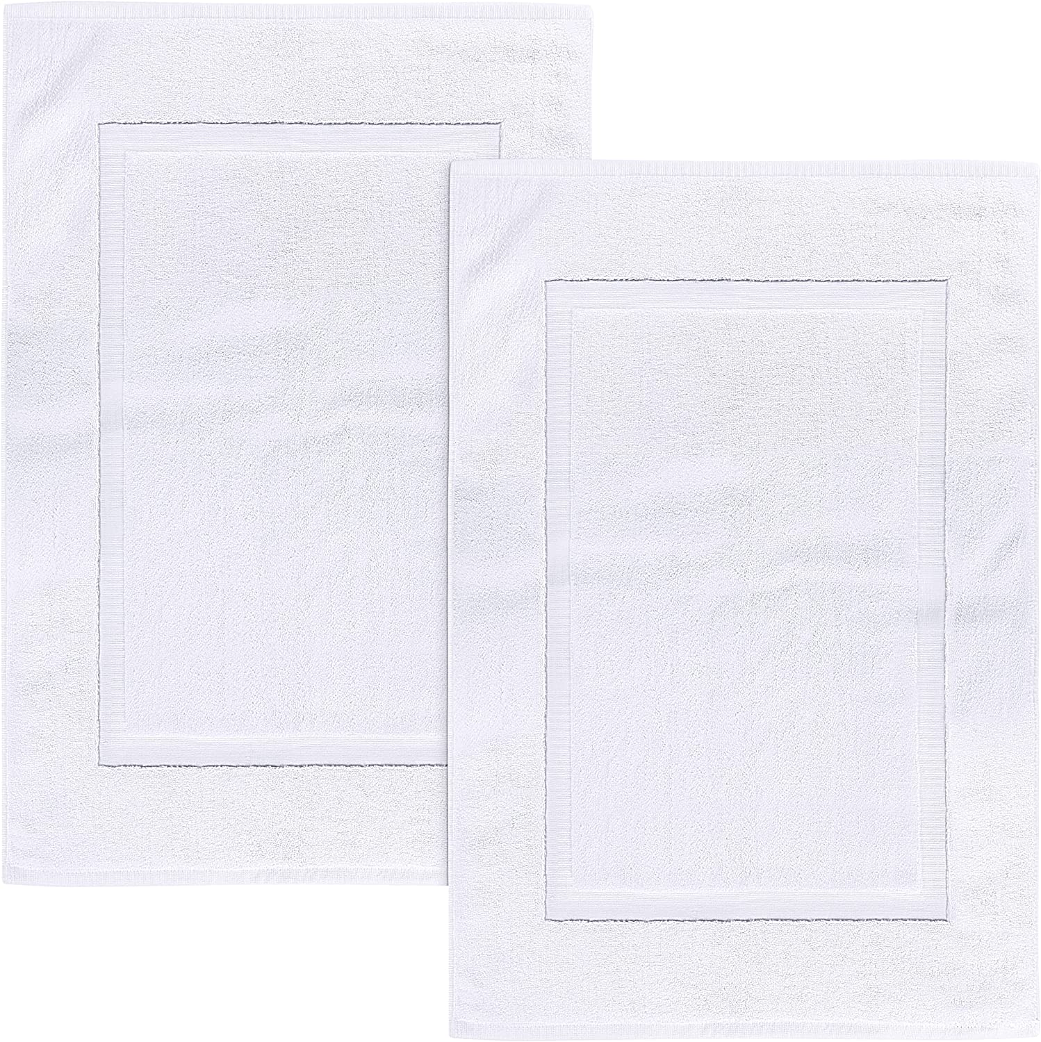 Classic Turkish Towels 2-Piece Bath Mat Set - 100% Cotton, 20"x32", Highly Absorbent & Soft Ribbed Design | White - View #5