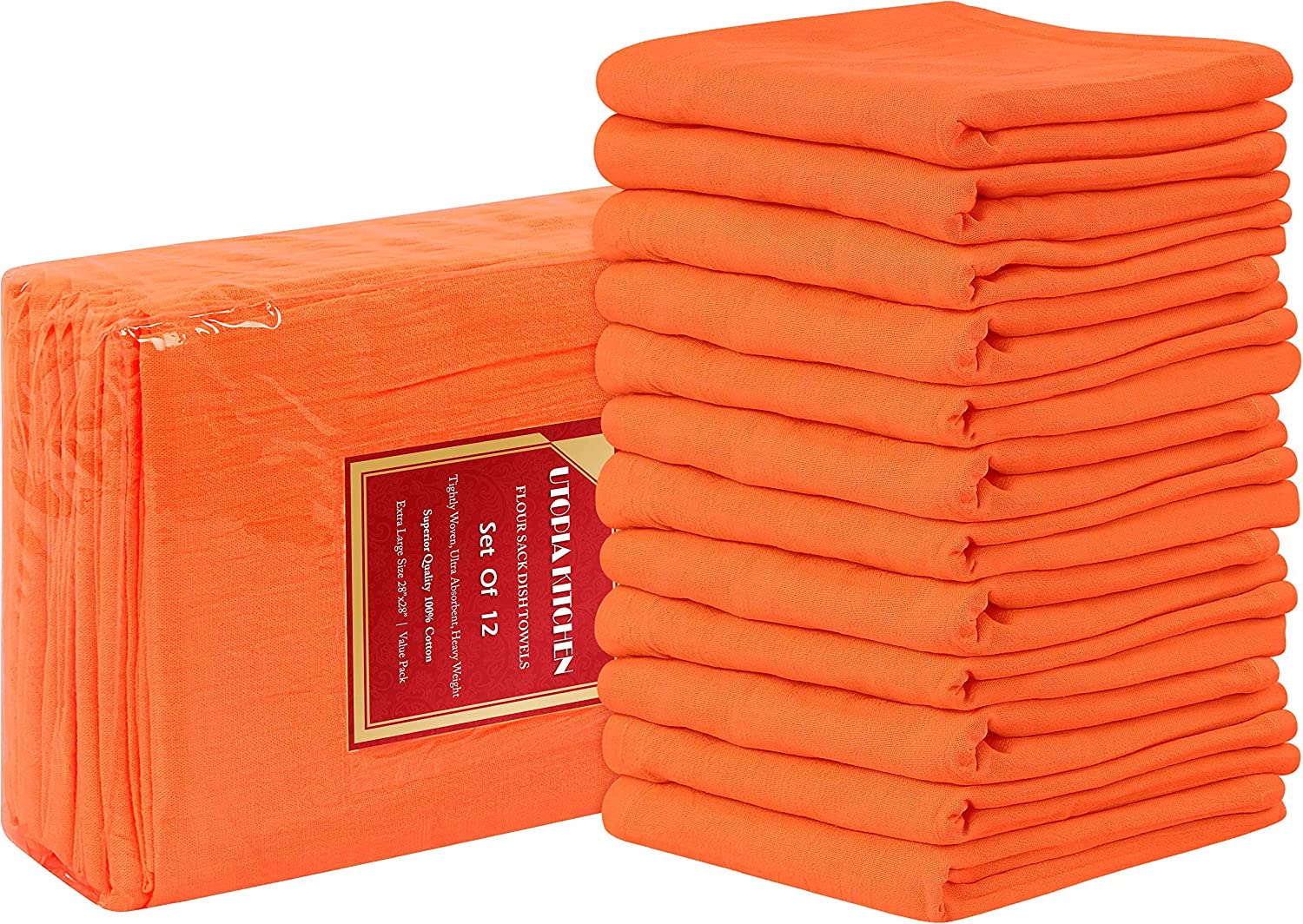 Cotton Flour Sack Towel (28 x 28 Inch White) Utopia Towels