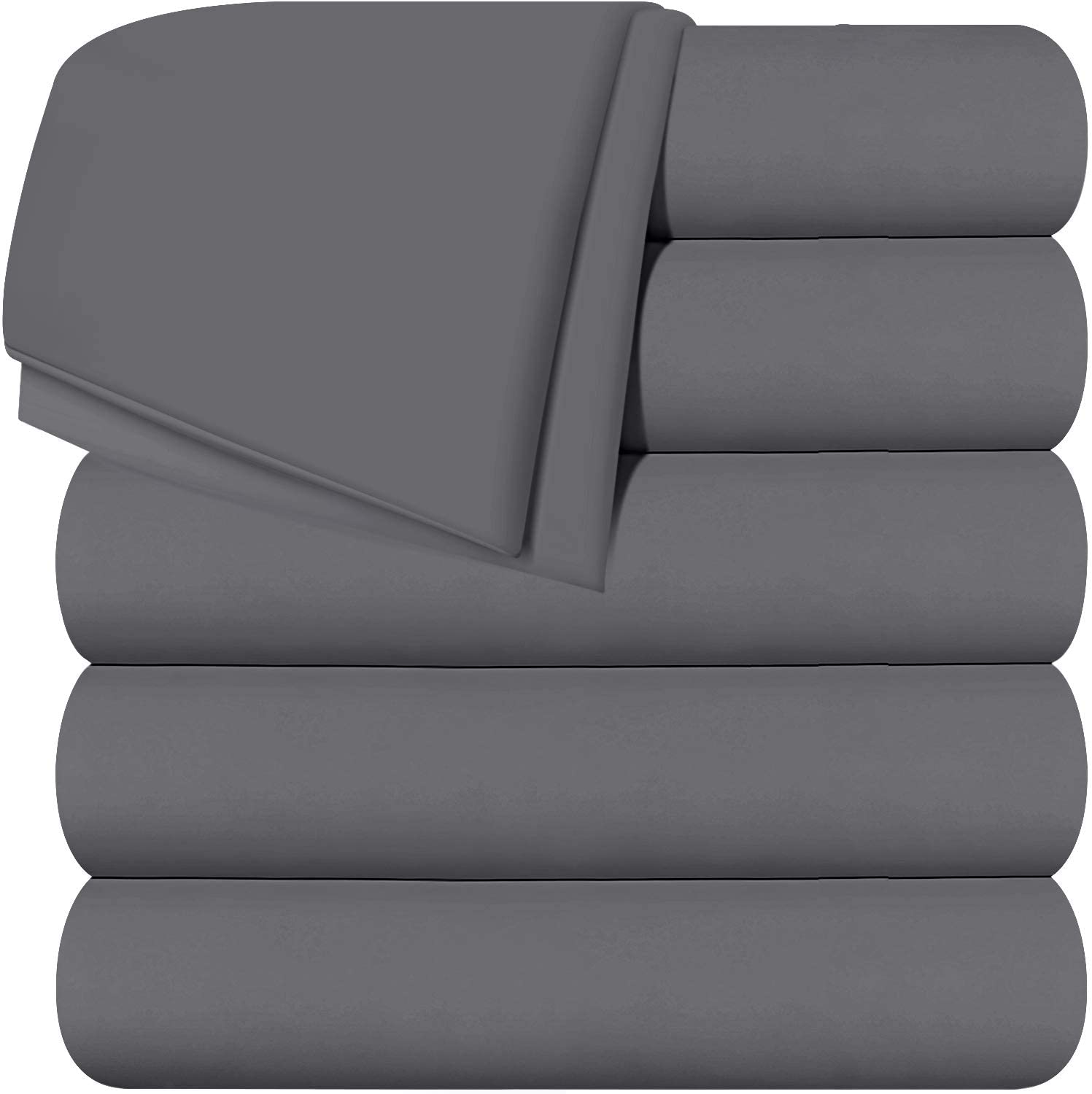 ZPECC 12-Pack Microfiber Flat Sheets — Super Soft, Color-Coded Hems, Perfect For Hotels, Airbnb, & Big Families (White, King Size) - View #3