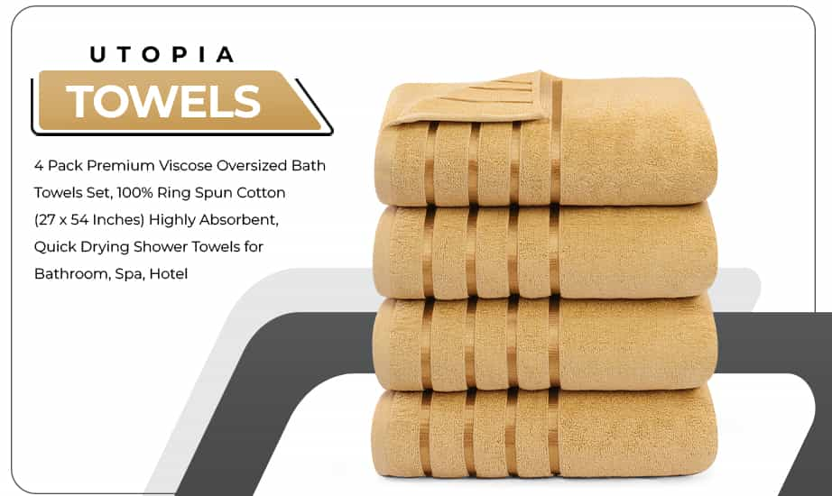 Utopia Towels Grey Towel Set, 2 Bath Towels, 2 Hand Towels, and 4